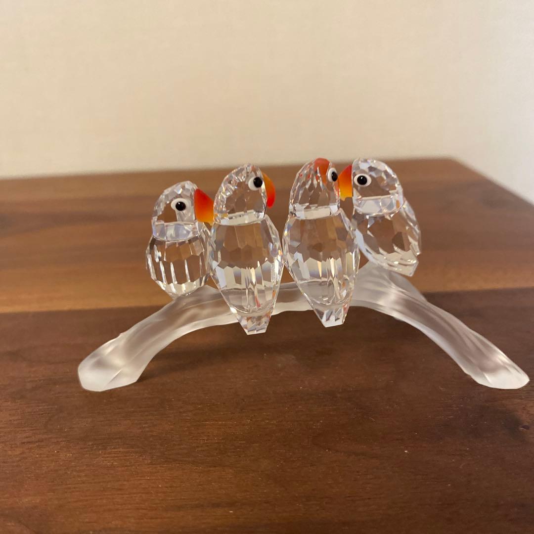 スワロフスキー置物　鳥　インコ