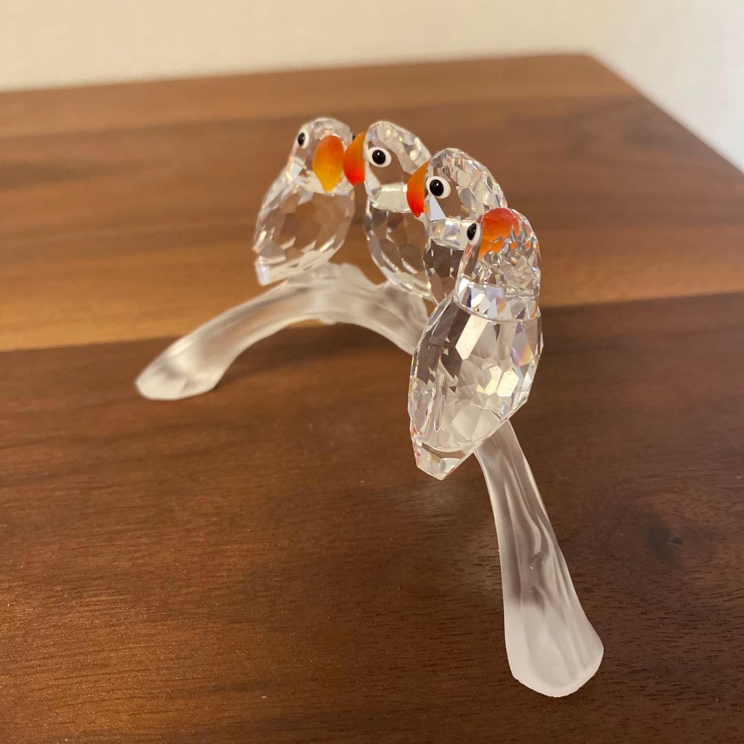 スワロフスキー置物　鳥　インコ