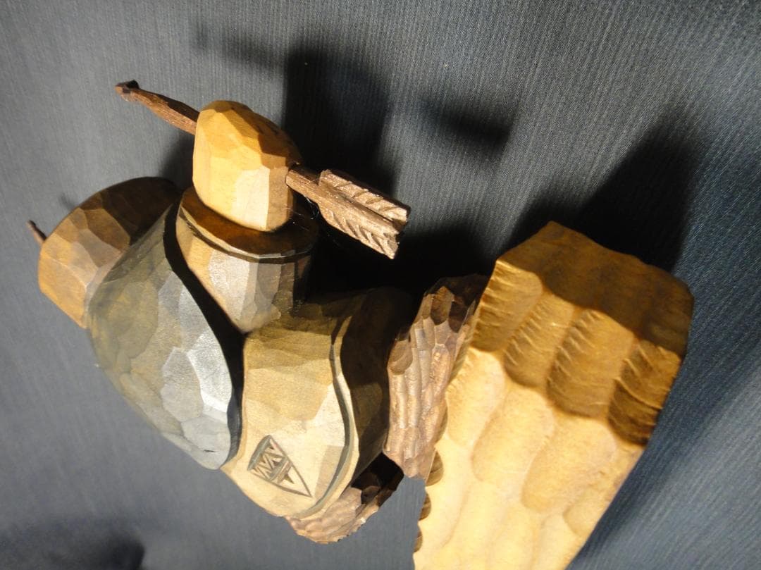 わ*ん様 川上 哲 （さとる）作 アイヌ コロポックル 木彫り 彫刻 藤戸