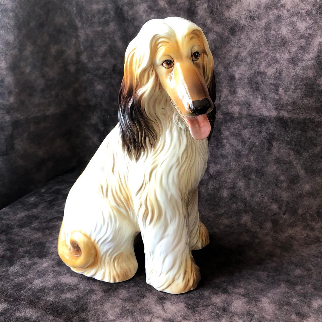 《ヴィンテージ 》アフガンハウンド 38㎝ 陶器製 犬 置物 加藤工芸
