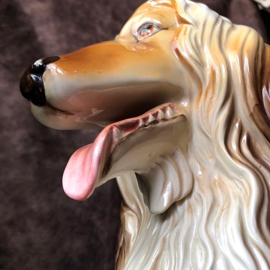 《ヴィンテージ 》アフガンハウンド 38㎝ 陶器製 犬 置物 加藤工芸