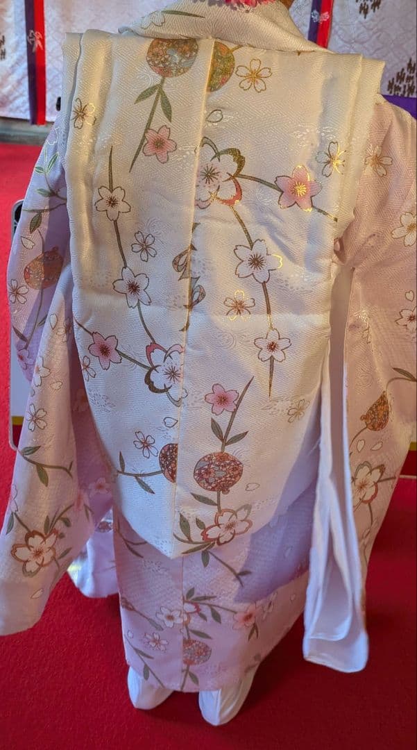 七五三　晴れ着セット 花柄刺繍　ピンク