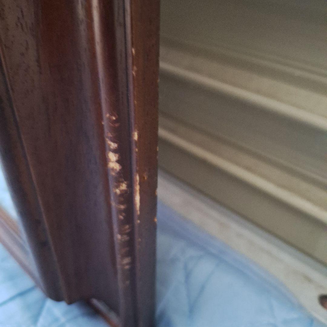 イタリア製 木製 壁掛け 鏡 ウォールミラー アンティーク調 ヴィンテージ