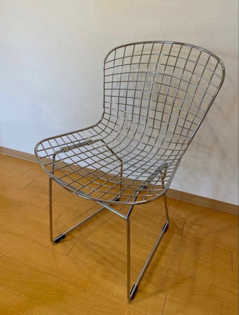 メタルワイヤー グリッドパターン ダイニングチェア リプロ ステンレス 一脚