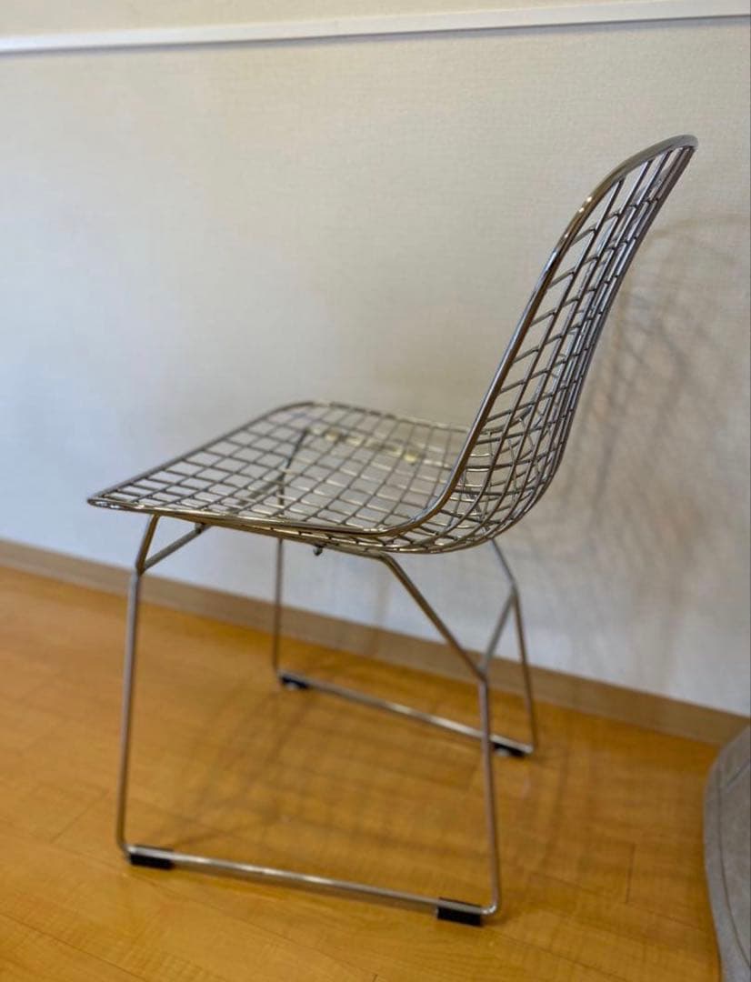 メタルワイヤー グリッドパターン ダイニングチェア リプロ ステンレス 一脚