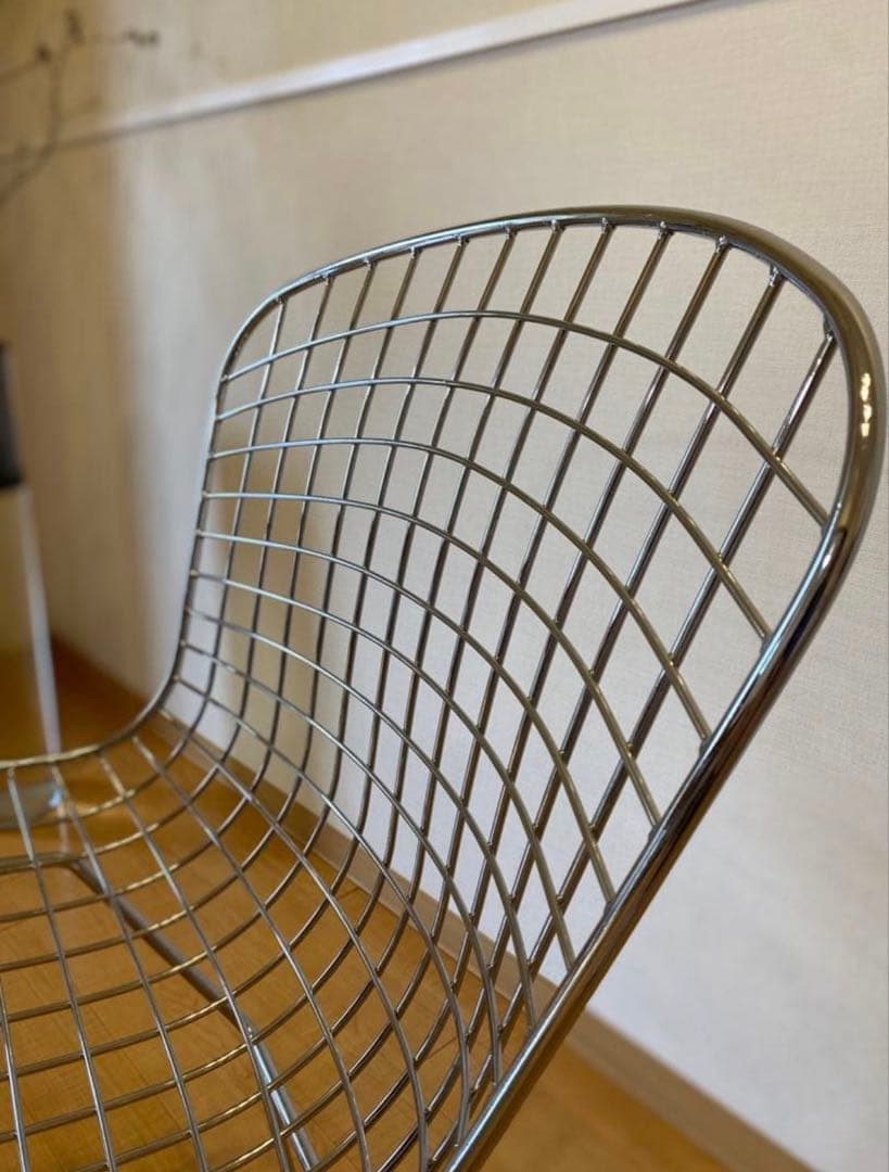 メタルワイヤー グリッドパターン ダイニングチェア リプロ ステンレス 一脚