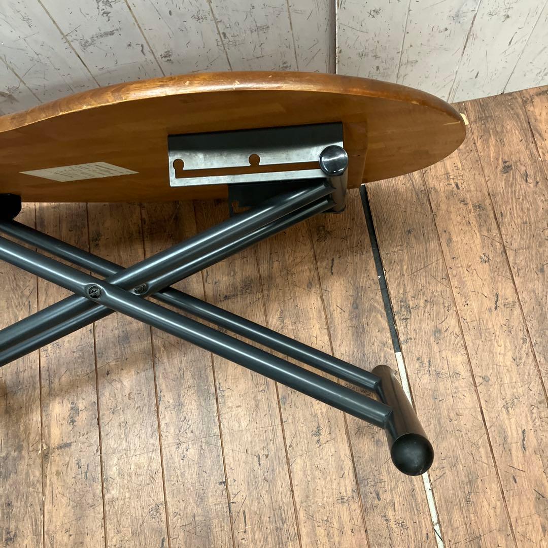 北欧レトロ 天然木製ビーンローテーブル センターテーブル リフトテーブル 昇降式