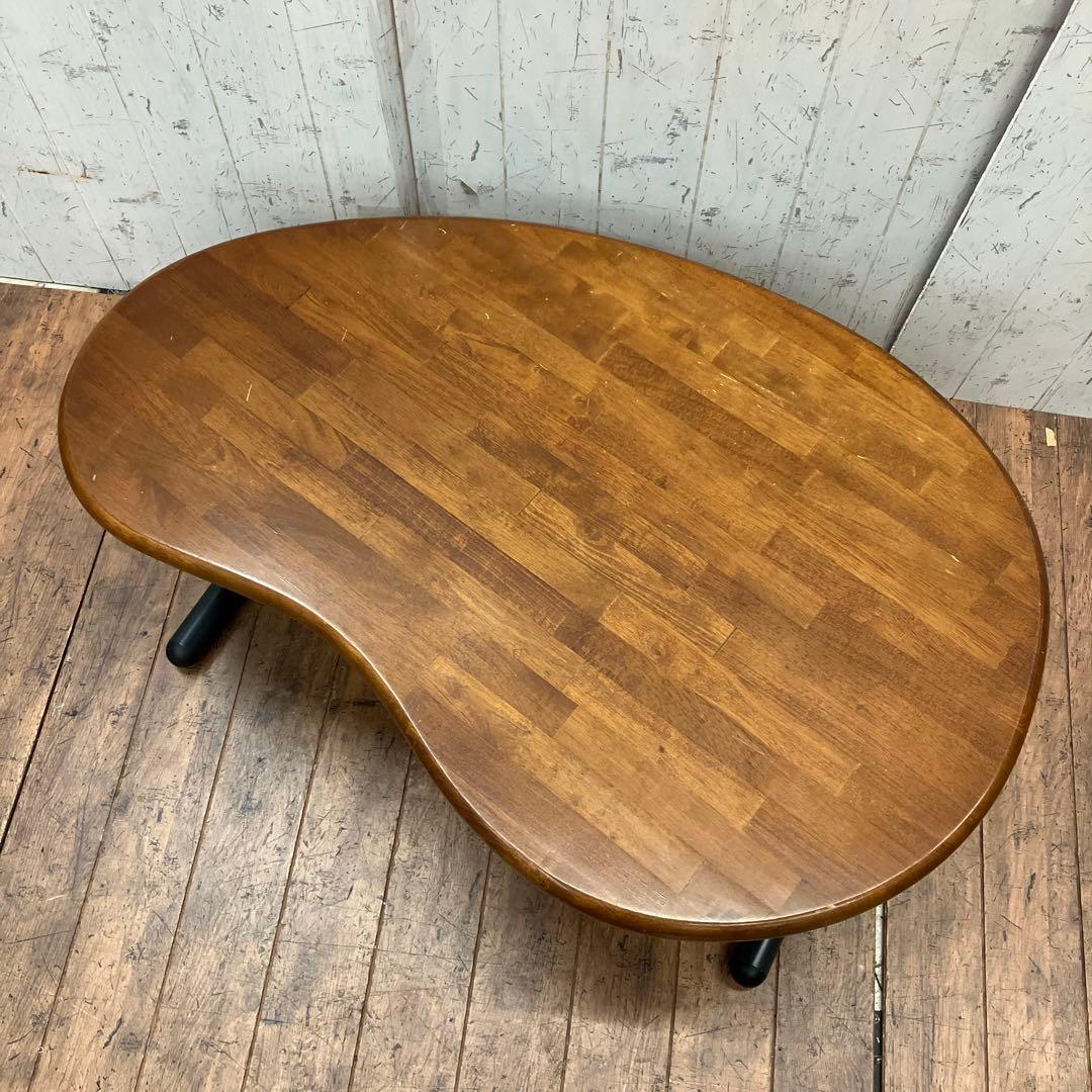 北欧レトロ 天然木製ビーンローテーブル センターテーブル リフトテーブル 昇降式