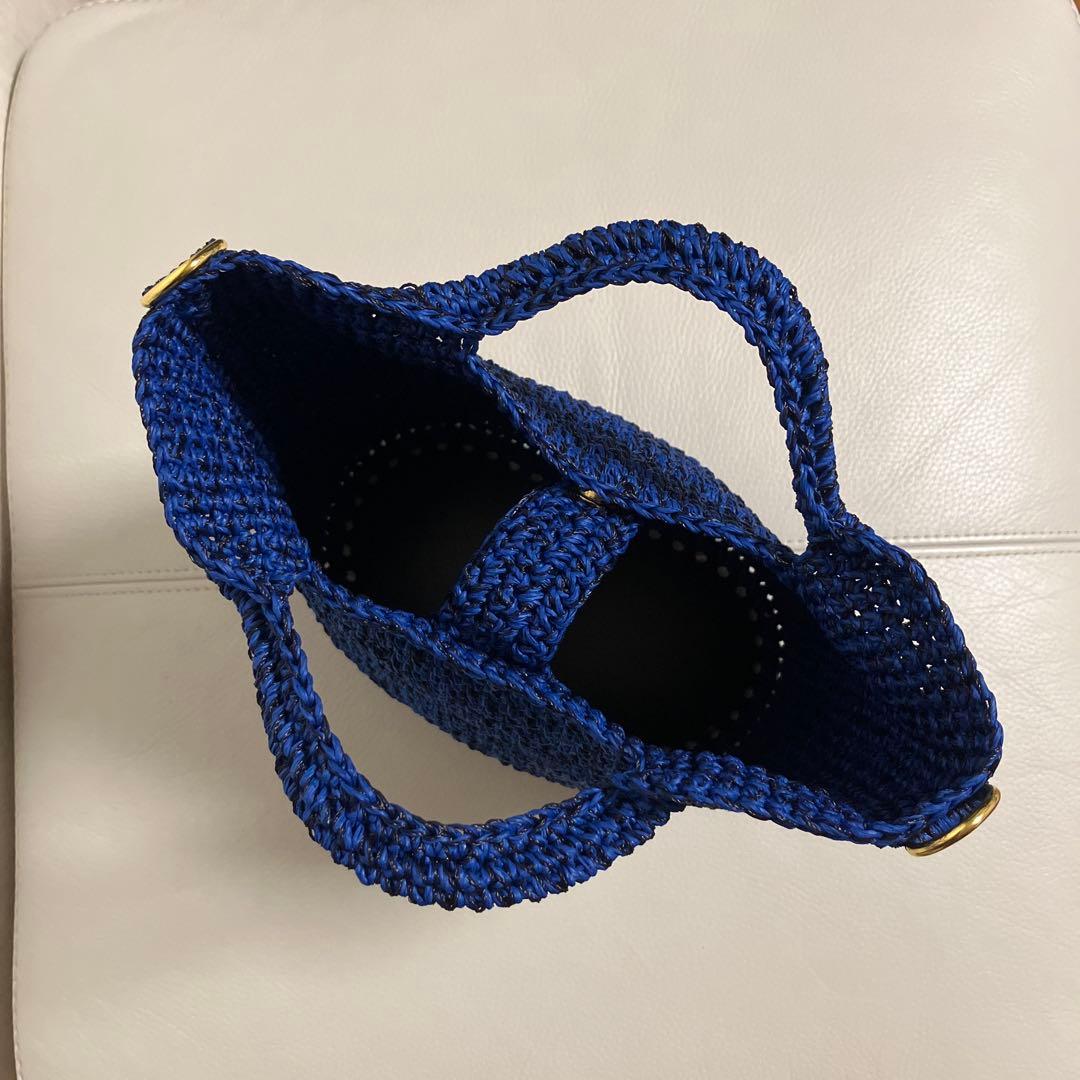 ハンドメイド　ショルダーバッグ　ブルー　SASAWASHI