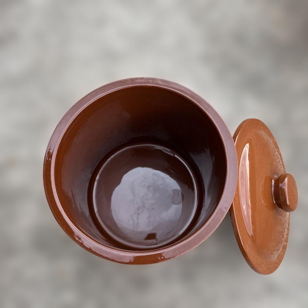 常滑焼　保存容器　切立　陶器製　蓋付き　大容量　壺