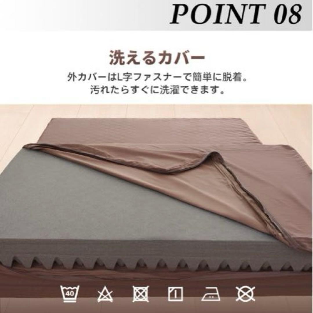 マットレス　折りたたみ　ダブル　高反発　敷布団　洗える　三つ折り　寝具