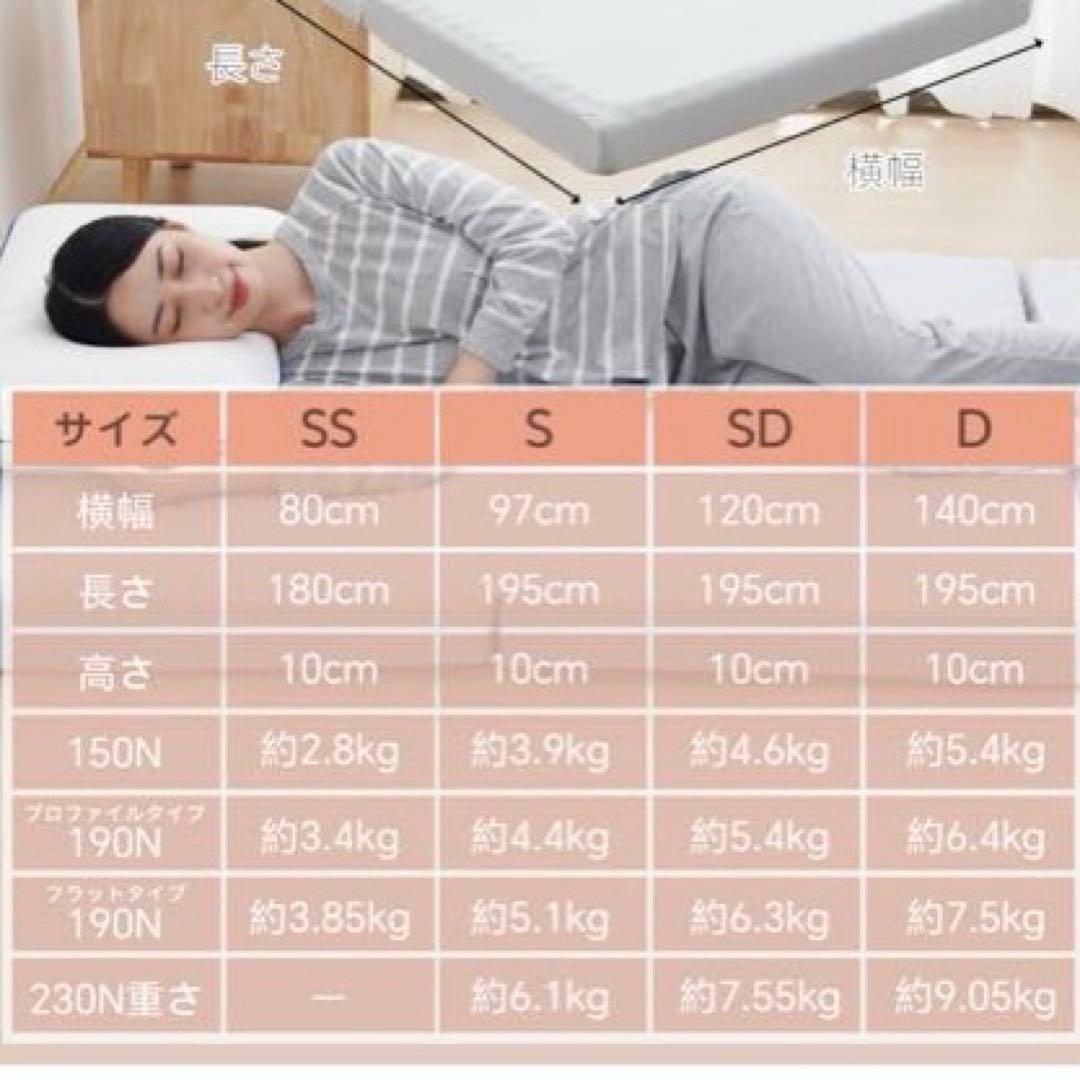 マットレス　折りたたみ　ダブル　高反発　敷布団　洗える　三つ折り　寝具