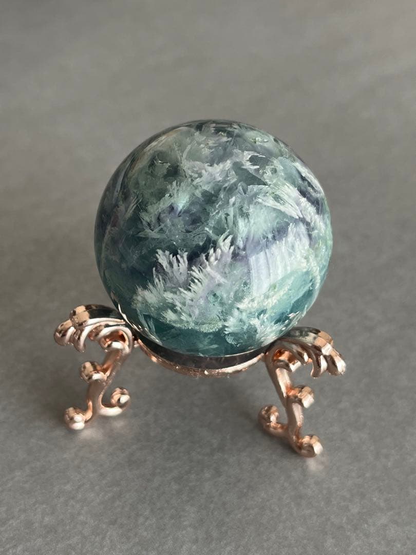 ✳︎mikage✳︎フェザーフローライト　ブルーローズ　スフィアセット