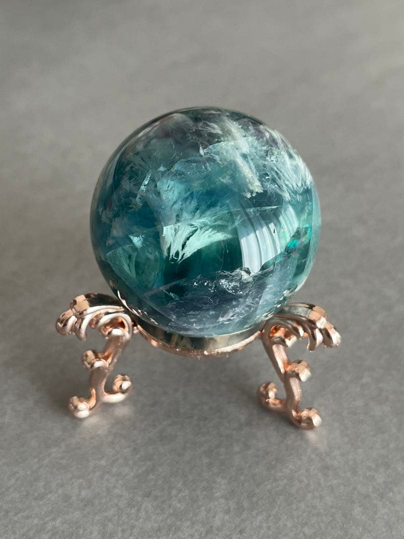 ✳︎mikage✳︎フェザーフローライト　ブルーローズ　スフィアセット