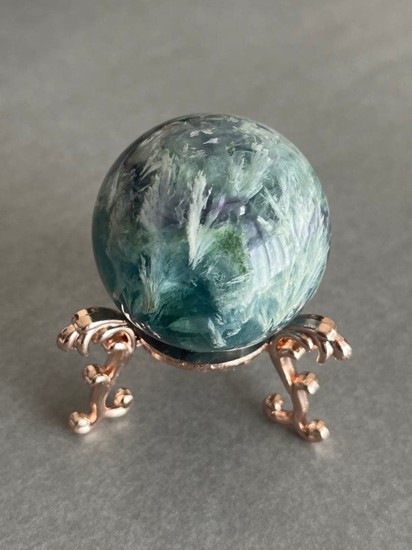 ✳︎mikage✳︎フェザーフローライト　ブルーローズ　スフィアセット