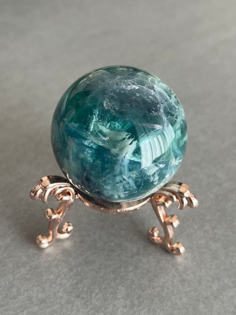 ✳︎mikage✳︎フェザーフローライト　ブルーローズ　スフィアセット