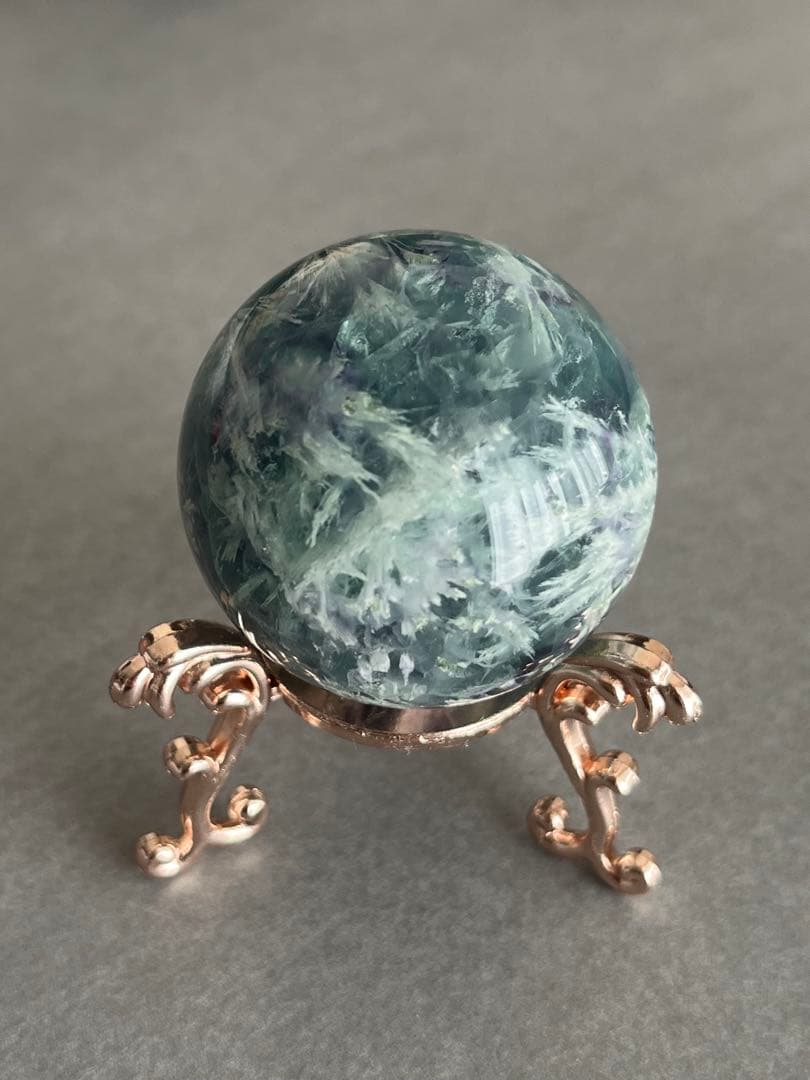 ✳︎mikage✳︎フェザーフローライト　ブルーローズ　スフィアセット