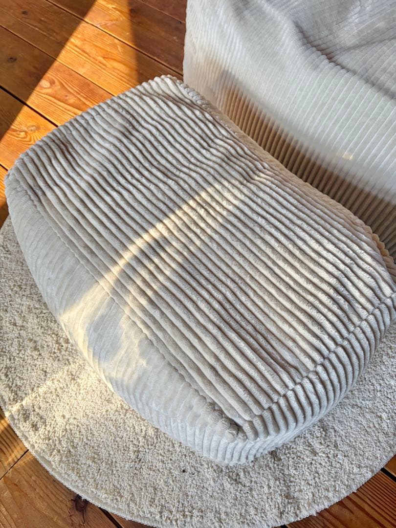 HUGME LOOZYソファー＋オットマンのセット コーデュロイ ビーズソファー