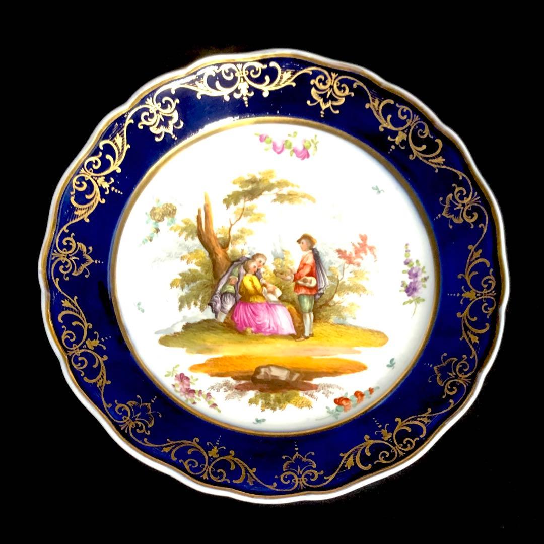 Meissen古マイセン/※ 1級品 大皿 ワトー 上級作品　美品