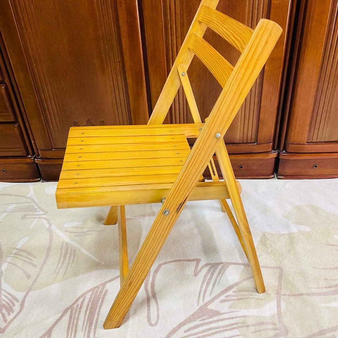 木製 折りたたみチェア 2脚セット