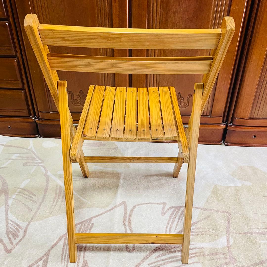 木製 折りたたみチェア 2脚セット