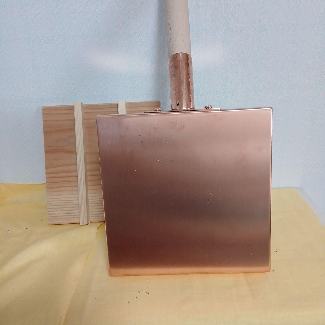 銅製卵焼き器 18cm角 木製ハンドル蓋付き