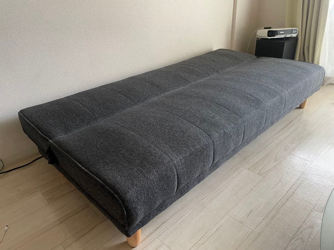 LOWYA グレー ファブリック ソファベッド