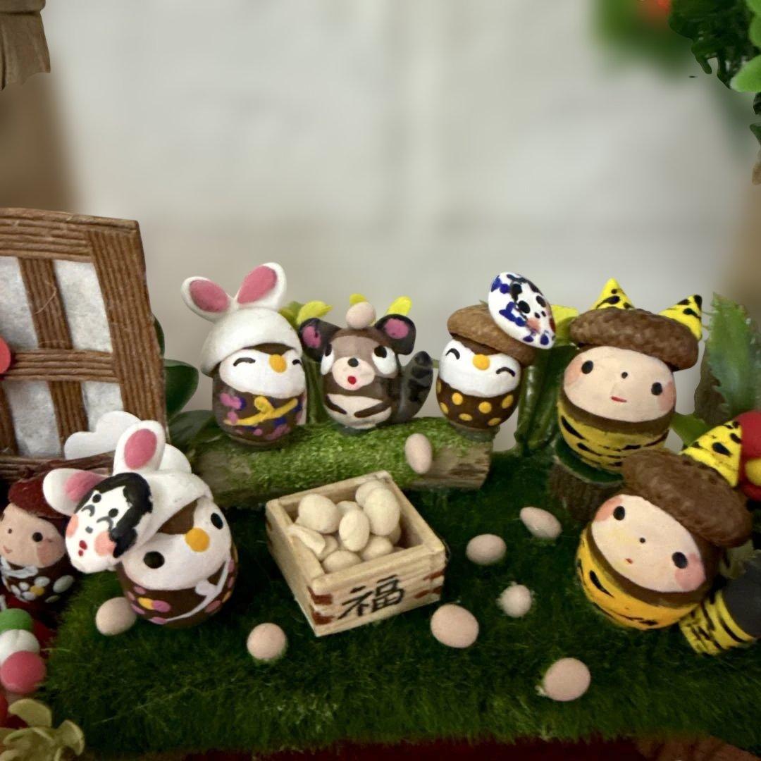 どんぐりアート♡節分オブジェ＆かまくらオブジェ2品♡