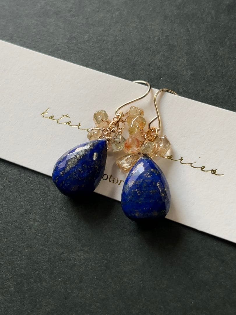 B85 大粒ラピスラズリのピアス