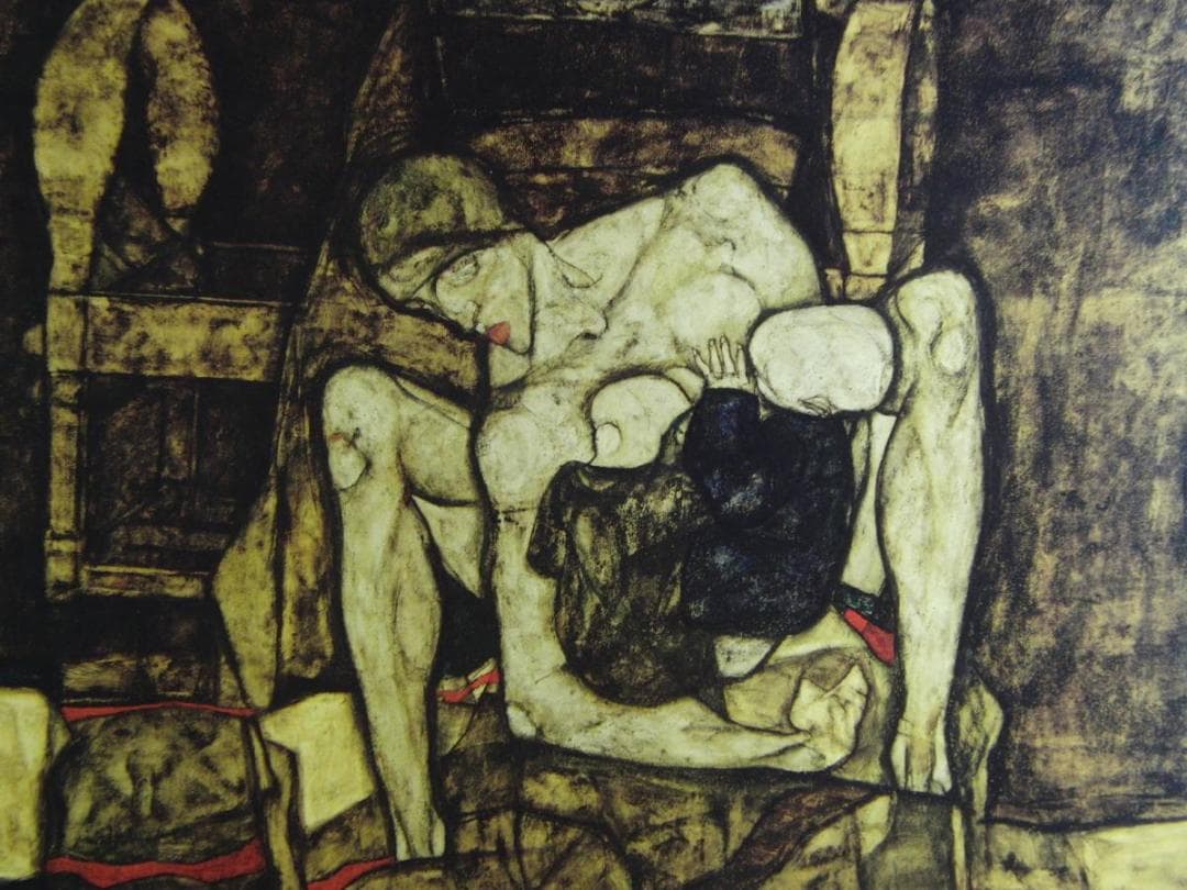 エゴン・シーレ、【盲目の母】、希少な画集画、状態良好