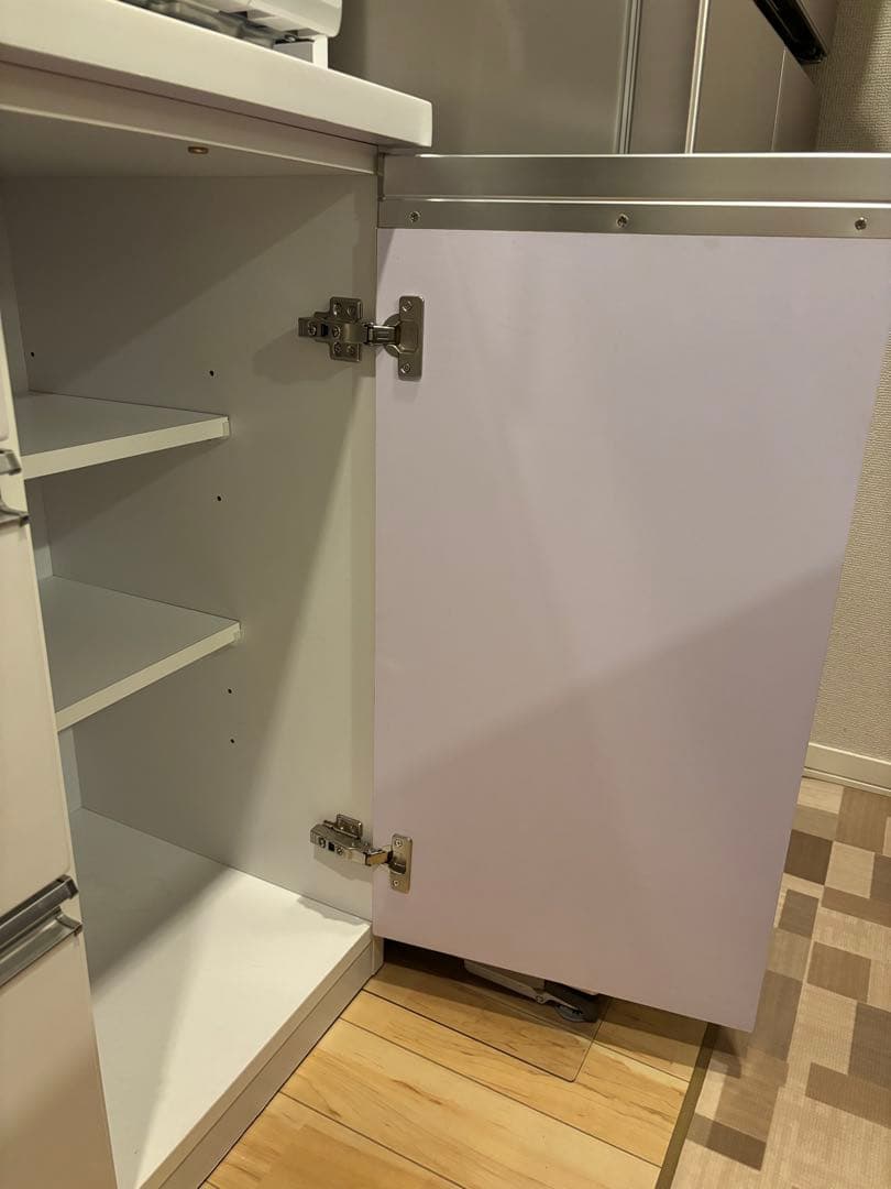 【最終値下中・〜12月中旬・送料込】ホワイトキッチン収納 引き出し式＋上置き収納