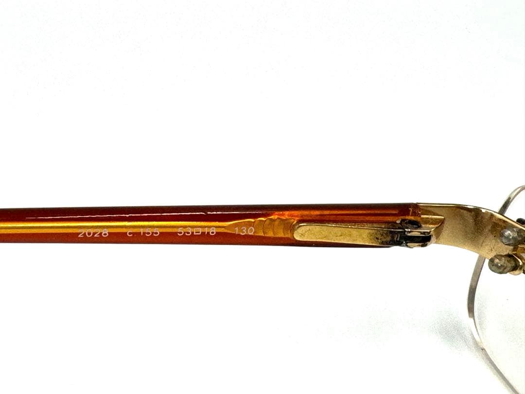 CHANEL シャネル メガネ 2028 度入り 縁無し ばね丁番 ゴールド