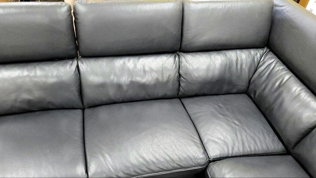 G&T L字型コーナーソファ オットマン付 ブラック