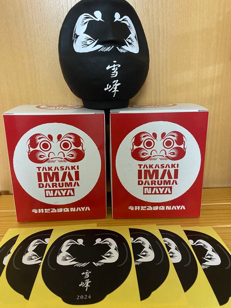 【非売品】スノーピーク2024雪峰だるま黑ステッカー6枚付き　中だるま