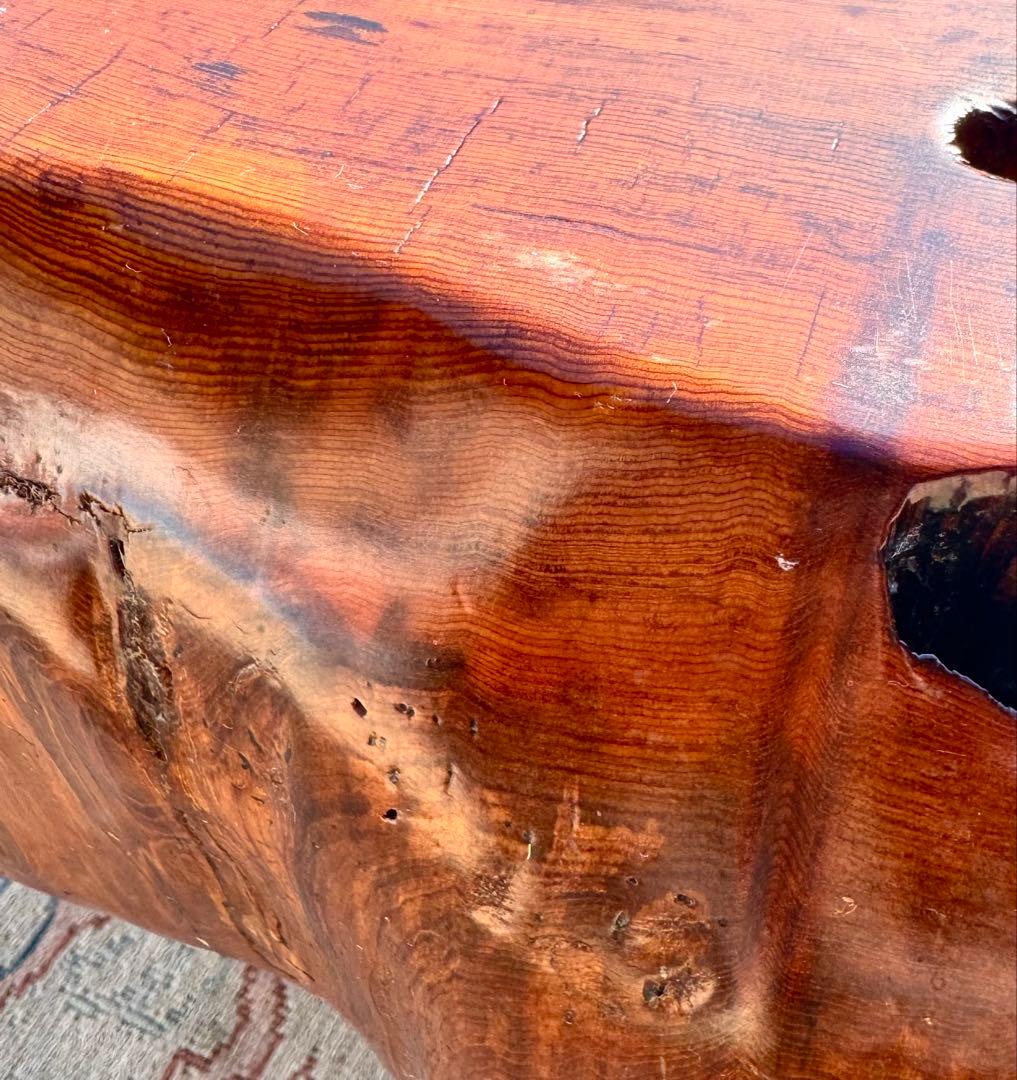 年輪ぎっしり！希少な屋久杉の輪切りの座敷机 厚み17cm！座卓