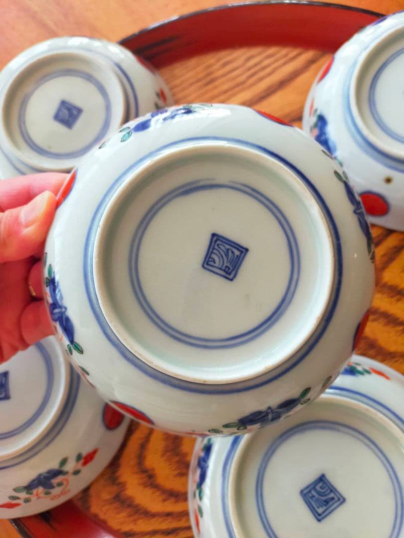 金彩　伊万里焼　時代物　骨董　5枚