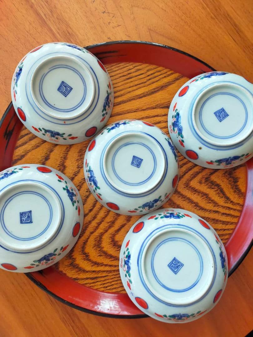 金彩　伊万里焼　時代物　骨董　5枚