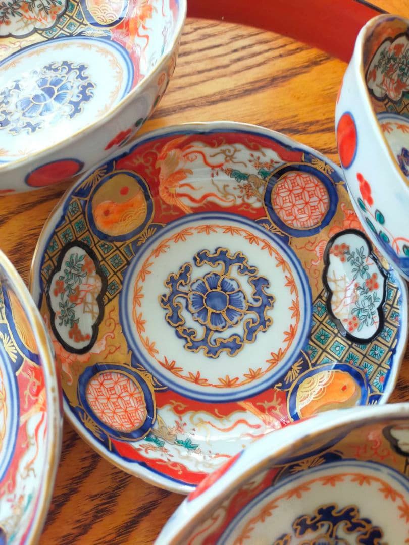 金彩　伊万里焼　時代物　骨董　5枚