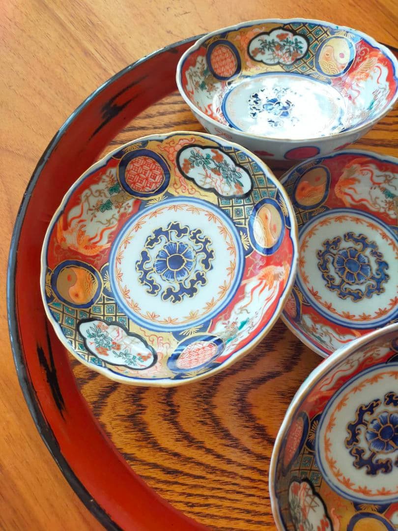 金彩　伊万里焼　時代物　骨董　5枚