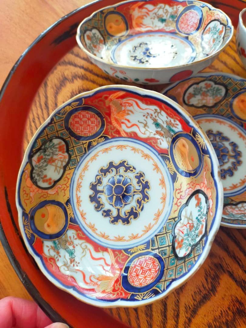 金彩　伊万里焼　時代物　骨董　5枚