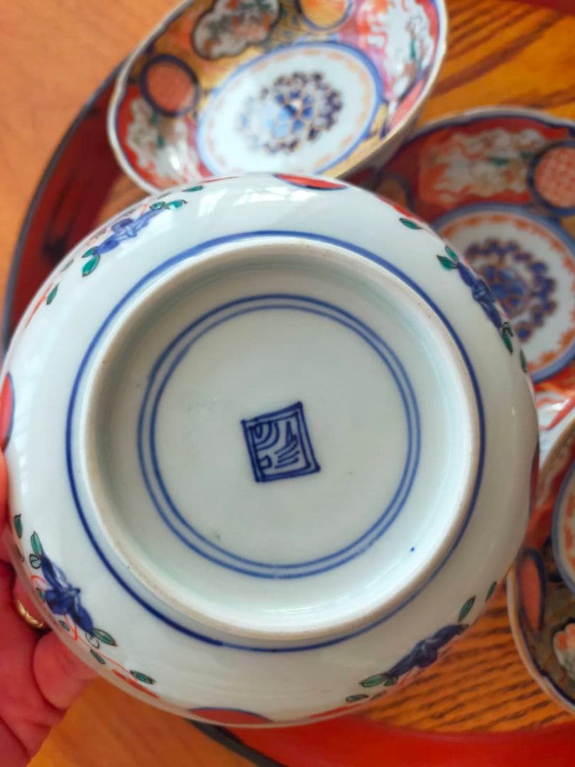 金彩　伊万里焼　時代物　骨董　5枚