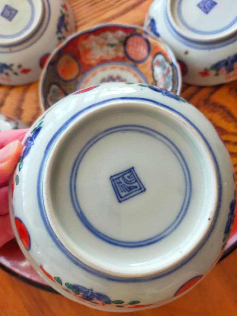 金彩　伊万里焼　時代物　骨董　5枚