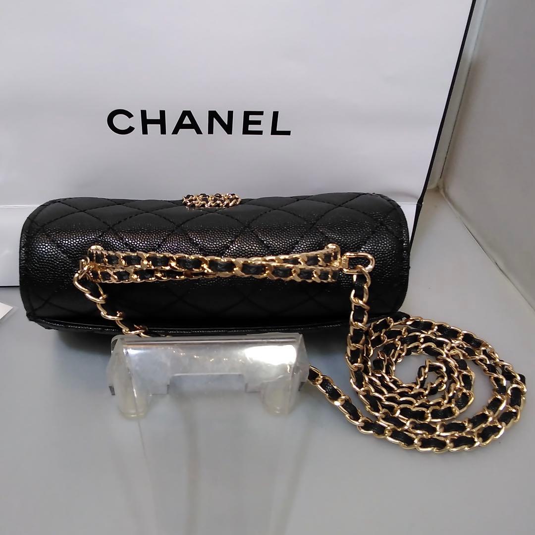 CHANEL(シャネル)ノベルティ ブラックショルダーバッグ　ブラックシャドー