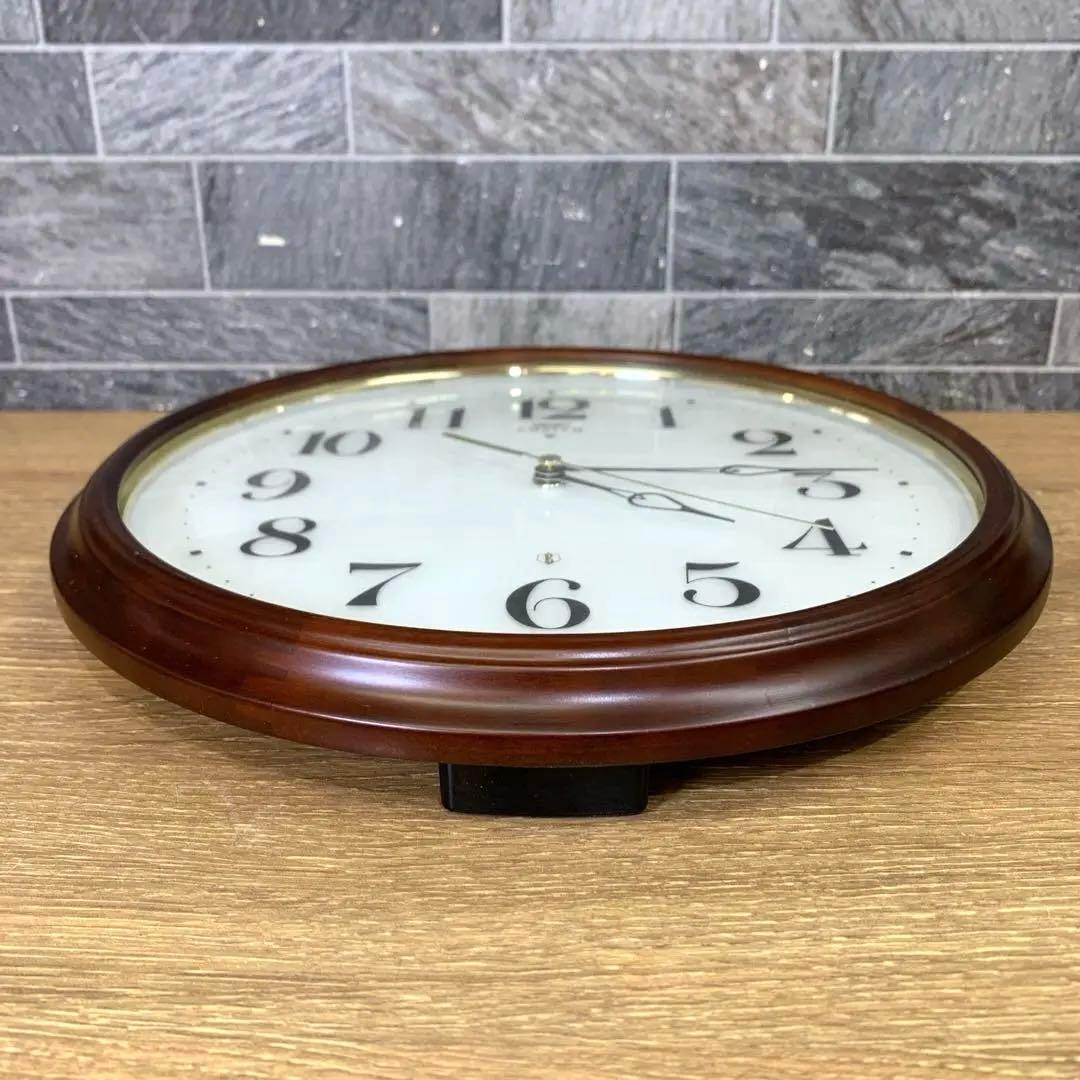 静音秒針　SEIKO EMBLEM　木枠　電波掛け時計　HS553B　アルダー
