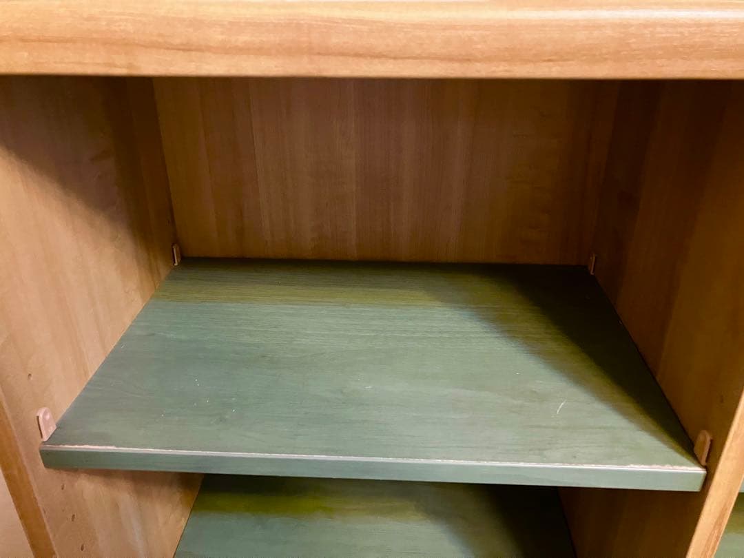 棚　本棚　ラック　雑貨収納　収納棚　緑　みどり　カントリー調　木製　ウッド調