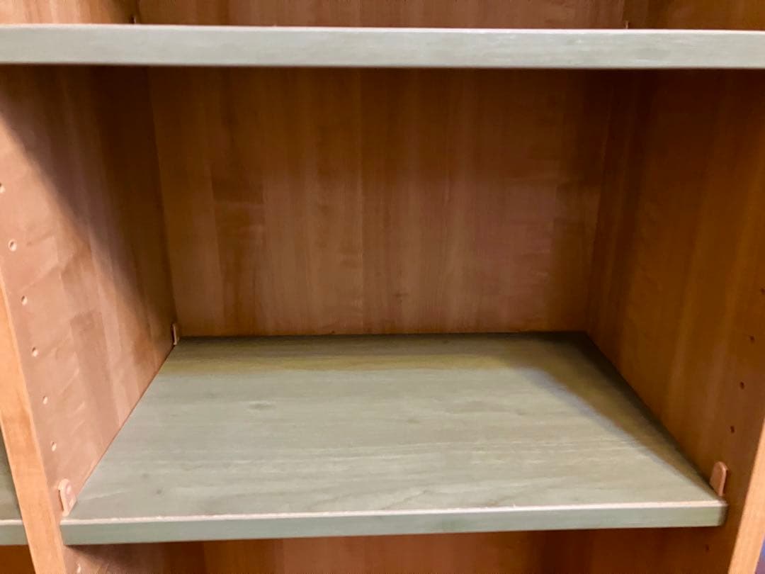 棚　本棚　ラック　雑貨収納　収納棚　緑　みどり　カントリー調　木製　ウッド調