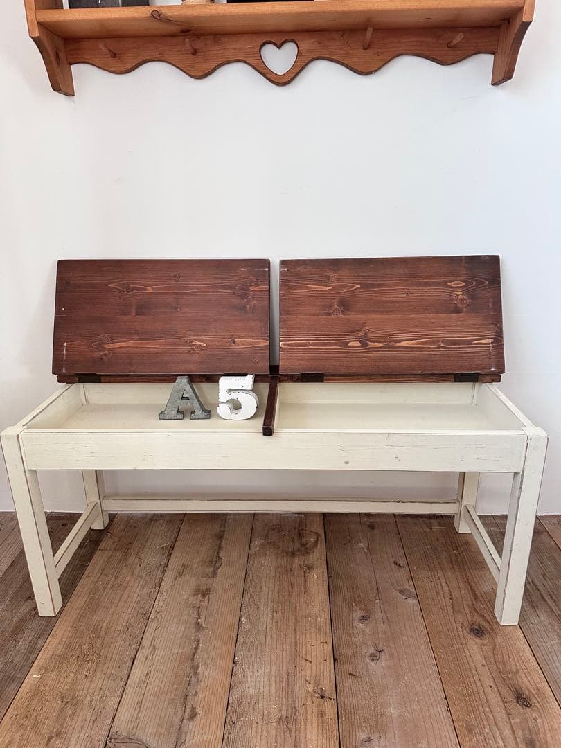 シャビーシック家具/アンティーク家具/キッズ用開閉式デスク/机/カントリー家具