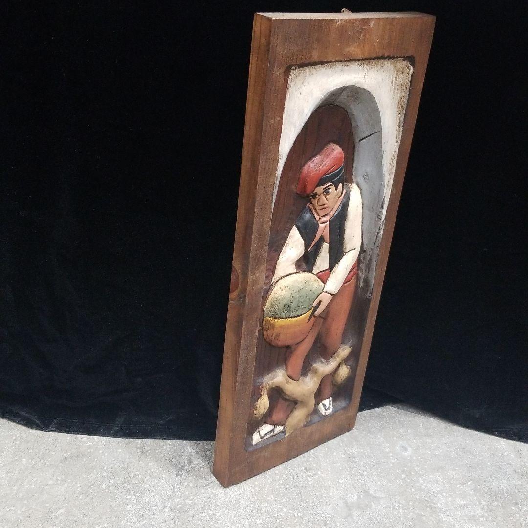 壁掛け　木彫　装飾　イタリア