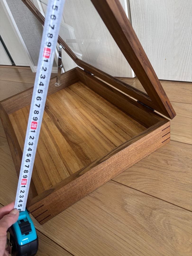 木製ガラス蓋付きディスプレイケース