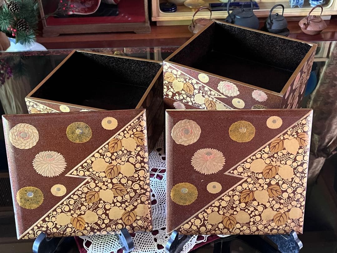 重箱 江戸後期 和骨董 自宅蔵出し 漆塗り漆器工芸品